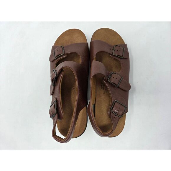 SAS SAN ANTONIO SHOES TRIPAD RELAXED AMBER BROWN LEATHER SANDALS WOMENS 12 N NEW - Picture 5 of 8